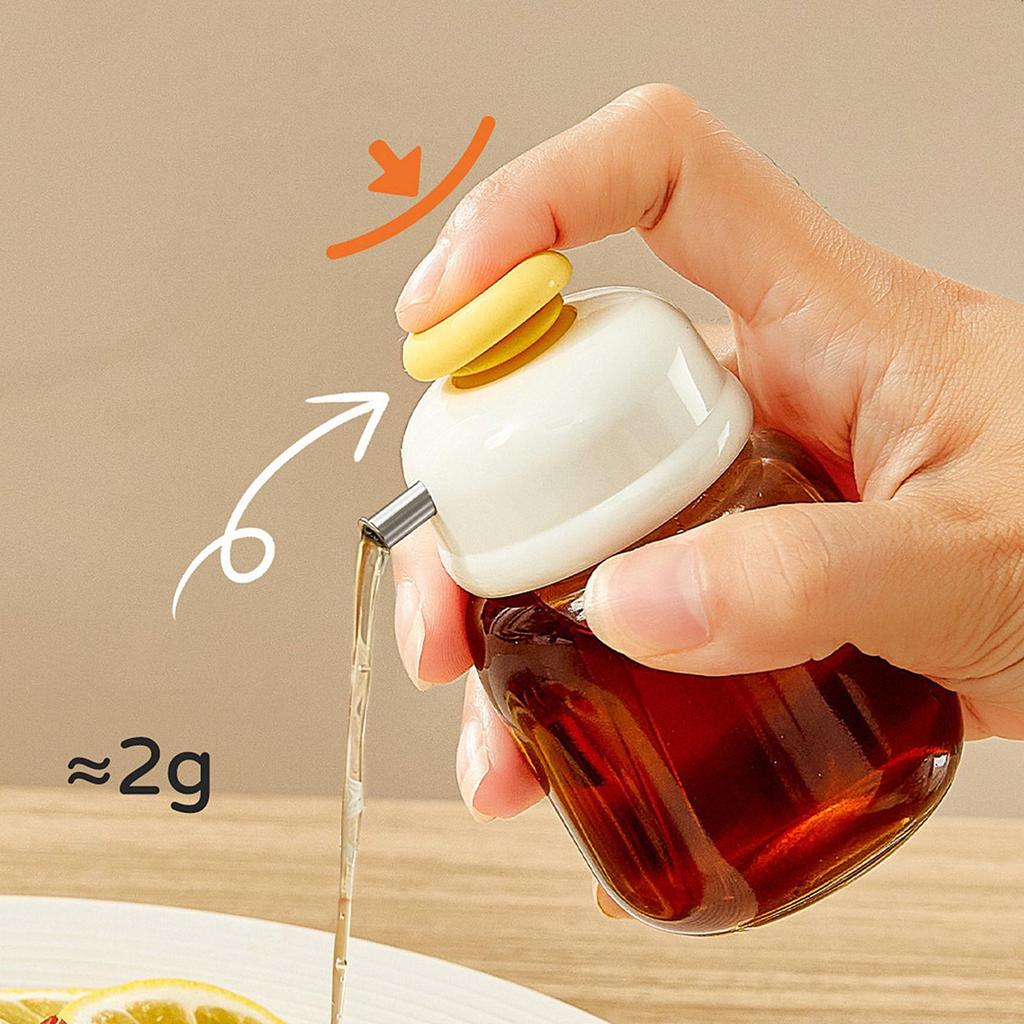Olive Oil Dispenser Liquid Glass Jar Leakproof Condiment Bottle 100 ml Clear Soy