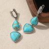 Elegant Teardrop-shaped Synthetic Turquoise Pendant Earrings Women  Exquisite Silvery Plated Dangle Earring Jewelry Gifts