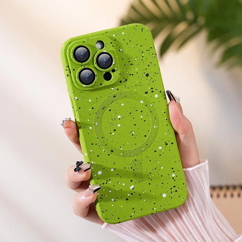 

Чехол для телефона с защитной пленкой для объектива, магнитный Magsafe, для iPhone 16 Pro Max 15 14 Plus 13 12 11 X XR XS 7 8 SE 2020 iPhone 15 Pro Max