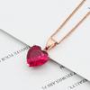 Exquisite Purple Gold 585 Rose Red Love Pendant Korean Version Rose Gold Plated Heart Peach Heart Pendant Necklace Collarbone Chain