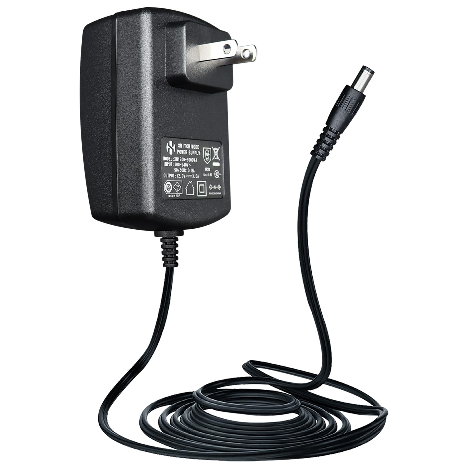 

Certified ANLINK 12V Power AC to DC 12V 36W Wall Center Stable and Flexible Use with 20AWG Long Cable [PSE Product] 3A/3000mA Adapter, 100-240V