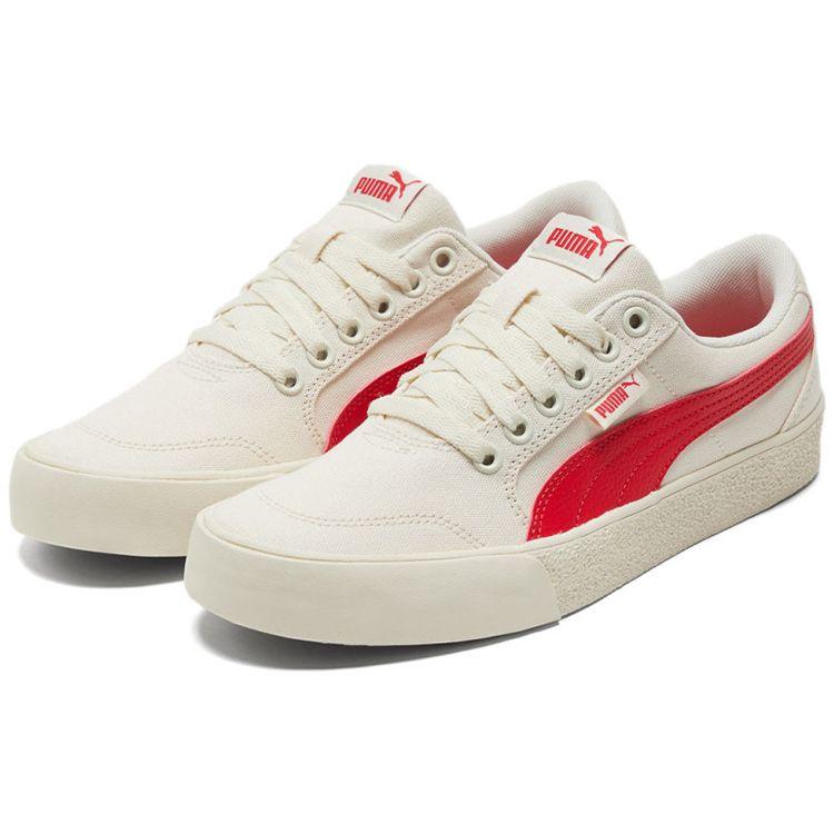 Puma C-Skate Vulc Low Top Skate Shoes Unisex Sneakers Off-White Red 374901-04
