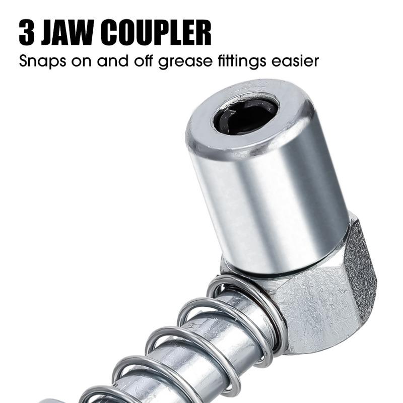 Acoplador de engrase de 90 grados con bloqueo de manguito metálico para coche, herramientas de lubricación para pistola de engrase, adaptador de boquilla de aceite para coche y camión con rosca NPT de 1/8"