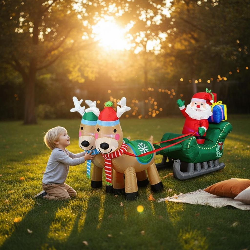 Christmas Yard Decoration | Weather-Resistant Outdoor Design, Inflatable Santa