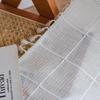 Tenda Plaid Vintage Americana con Nappe Semi Oscurante Cotone Lino Tasca per Asta Soggiorno Balcone Cucina Finestra a Golfo Protezione UV Arredamento Boho Rustico
