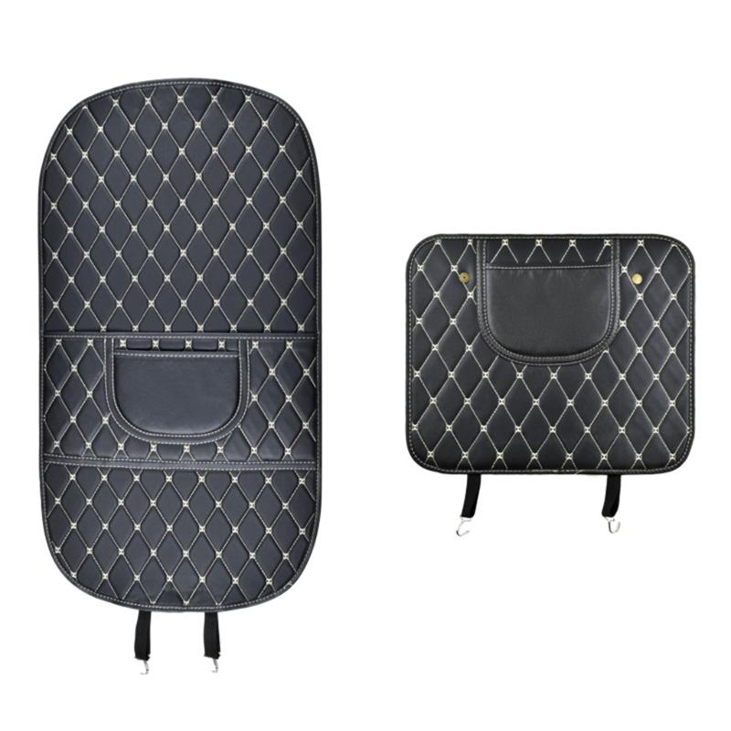 Easy Clean Car Seat Back Cover Waterproof Leather Kick Guard Easy Installation Full Protection Mat Cover