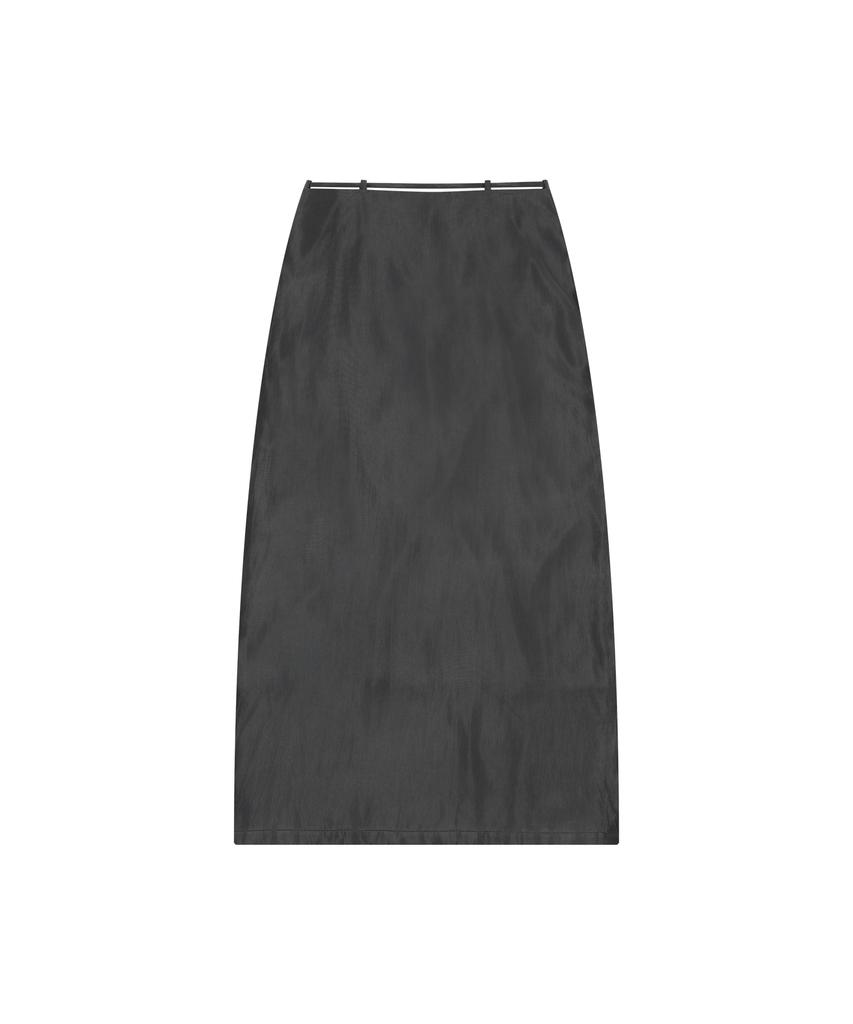 Banwonateullie P3317 Silky Maxi Skirt_Charcoal