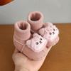 Autumn & Winter Baby Shoes: Unisex Non-Slip, Thick, Warm, Fleece-Lined Socks with Cute Cartoon Designs for 0-12 Months.