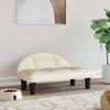 VidaXL Dog Bed, Pet Sofa with Wooden Frame, Basket for Puppies Indoor House, Cream 171944
