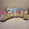 Eternal Flower Glass Lamp Plastic Cover Night Light Rose Simulation Flower With Bear Valentine Day Gift For Girlfriend