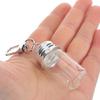 INOOMP 5-Piece Mini Glass Bottle Keychain, Clear Small Bottles, Airtight, Small Item Storage Containers, 7ml