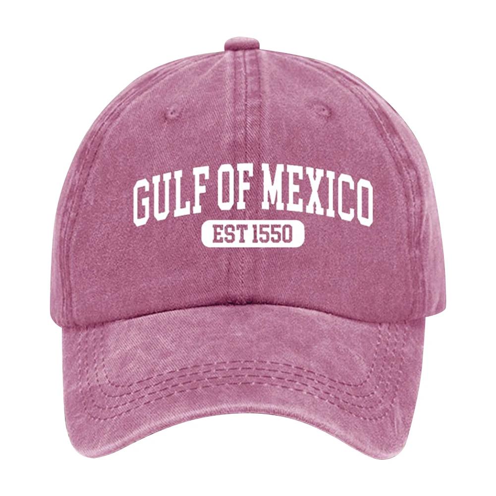 Gulf of Mexico Est 1550 Baseball Cap Vintage Golf Dad Hat Washed Cotton Trucker Hat Adjustable Sports Sun Hat Men Women Cap
