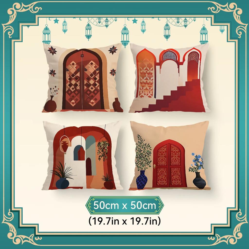 Islamic Architecture Floral Patterns Cushions Pillowcase Polyester Cushion Cover Throw Pillow Pillowcover Home Car Sofa Decor