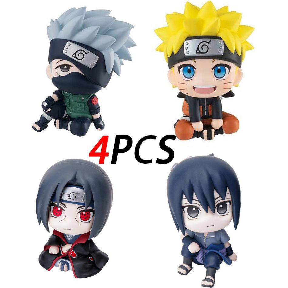 Naruto Anime Figure Naruto Kakashi Action Figure Q Version Kawaii Sasuke Itachi Figurine Car Decoration Collection Model Toy