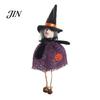 Hochwertige Hexenfigur Halloween Hängedekoration, Gruselige Kürbis-/Geist-/Hexen-/Schwarze Katze Puppe Ornament mit Strapazierfähigem Jute-Rock für Spukhaus