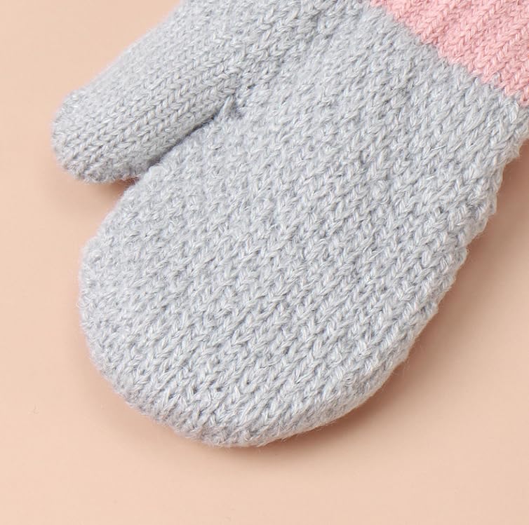 ITODA Baby Knitted Gloves for Girls and Thick and Warm Fluffy and Perfect for Daycare and Outdoor Activities Gloves, Autumn/Winter Kids' Boys,