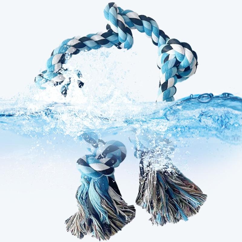 Strong Braided Dog Rope Toy with 5 Knots for Aggressive Chewer Interaction Teething Chewing Indoor Outdoor Exercise Toy