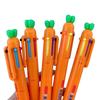 Signing Pen Creative Carrot Shape Ballpoint Pen 6 Color Retractable Pen Smooth Writing Stationery Pen for School