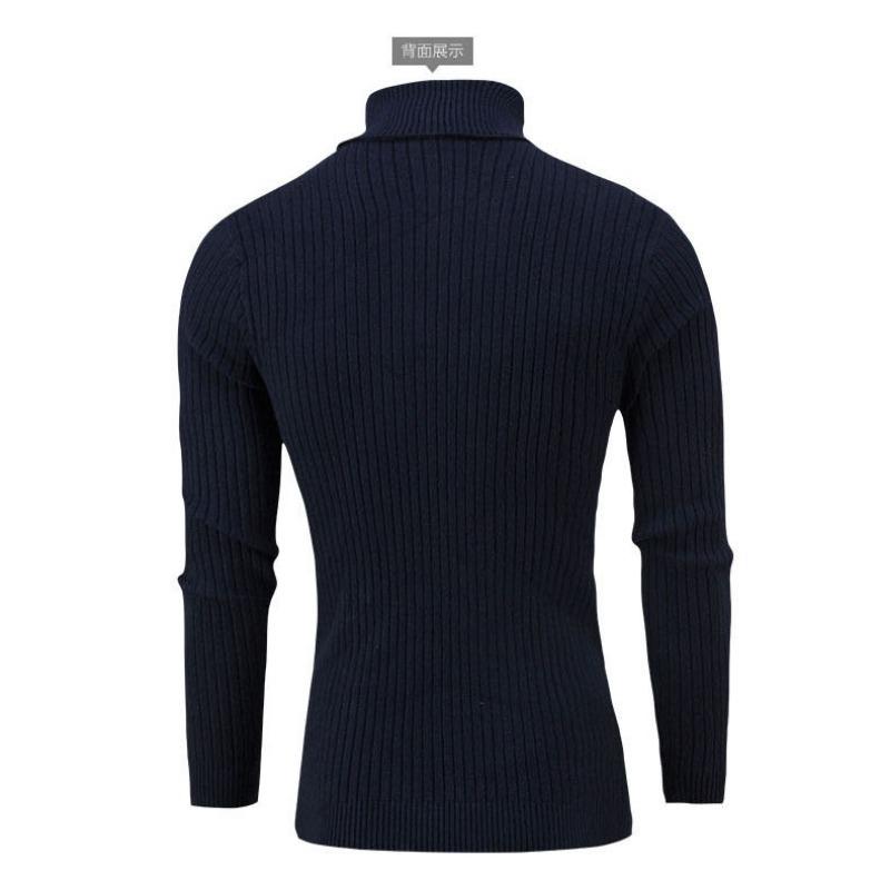 Men S Slim Fit High Neck Pullover Knit Sweater