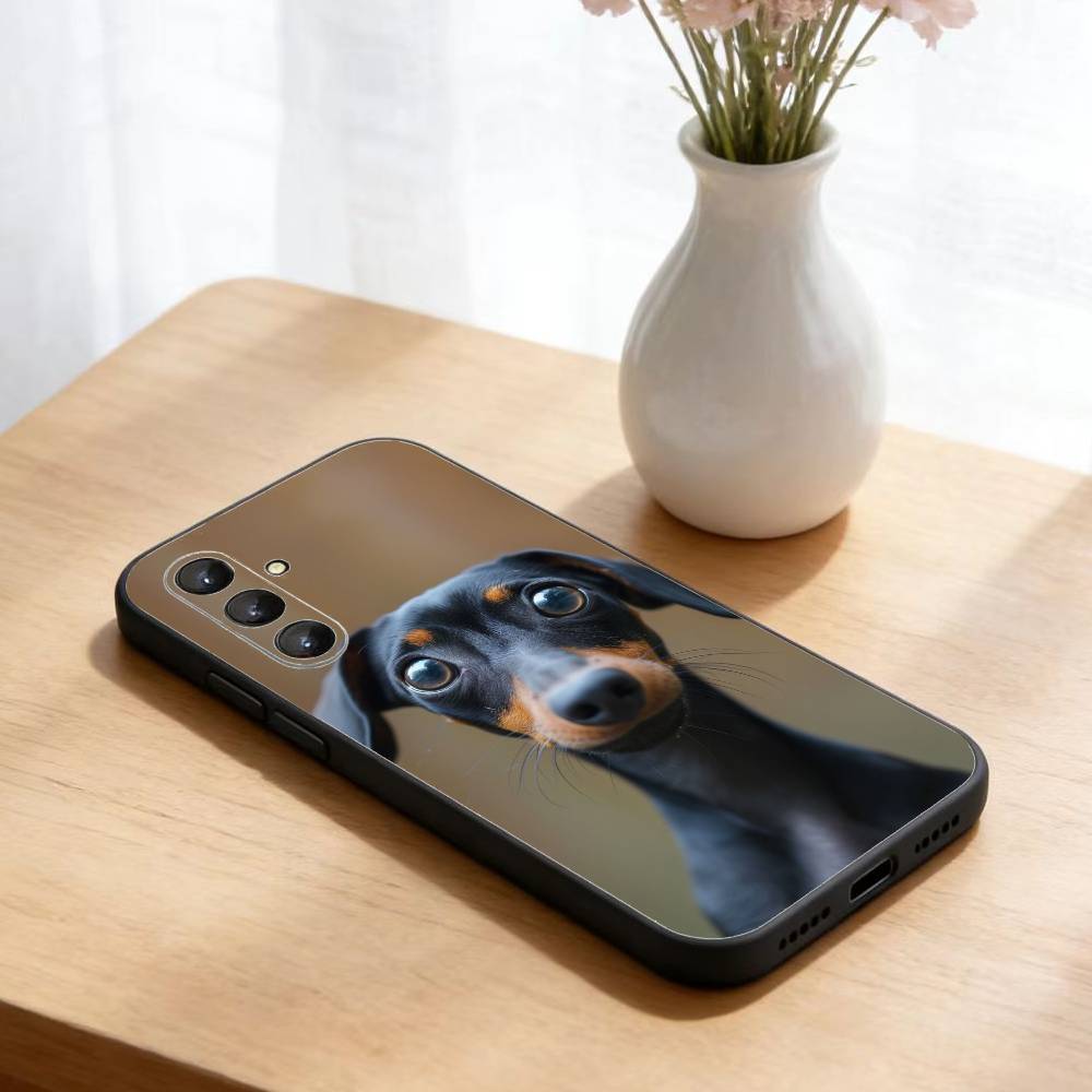 Dachshund Sausage Dog Phone Case For Samsung Galaxy A73,21,22,32,71,53,52,51,80,5G Soft Black Cover