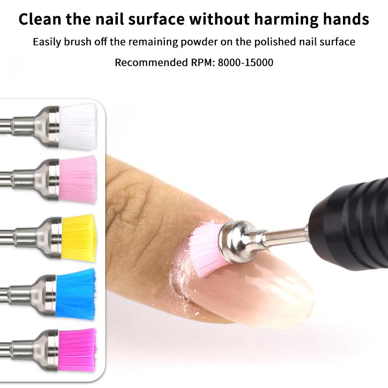 Nail Drill Bit Cleaning Brush Cleaner Electric Nail Files Milling Cutter Dust Remover Drill Accessories Nail Art Tool Polisher