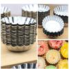 100pcs Reusable Aluminum Foil Baking Cups Egg Tart Pan Cupcake Case Tar Cake Mold Bakewares with Tin Barbecue Seasoning