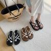 Fashion 2025 Summer New Roman Style Open Toe Cross Strap Casual Sandals for Women Comfortable Versatile Outdoor Beach Fashion Cool Shoes