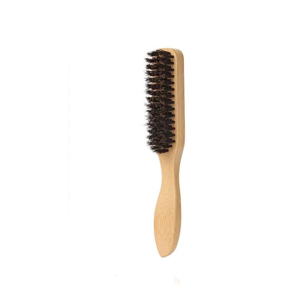 Bristle Straightening Hairbrush & Comb with Bamboo Handle for Sectioning, Backcombing, and Men's Beard Styling.