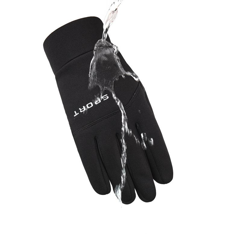 Outdoor warm waterproof gloves, cold-proof and non-slip touchscreen gloves, men's and women's cycling sports, velvet mountaineering and skiing