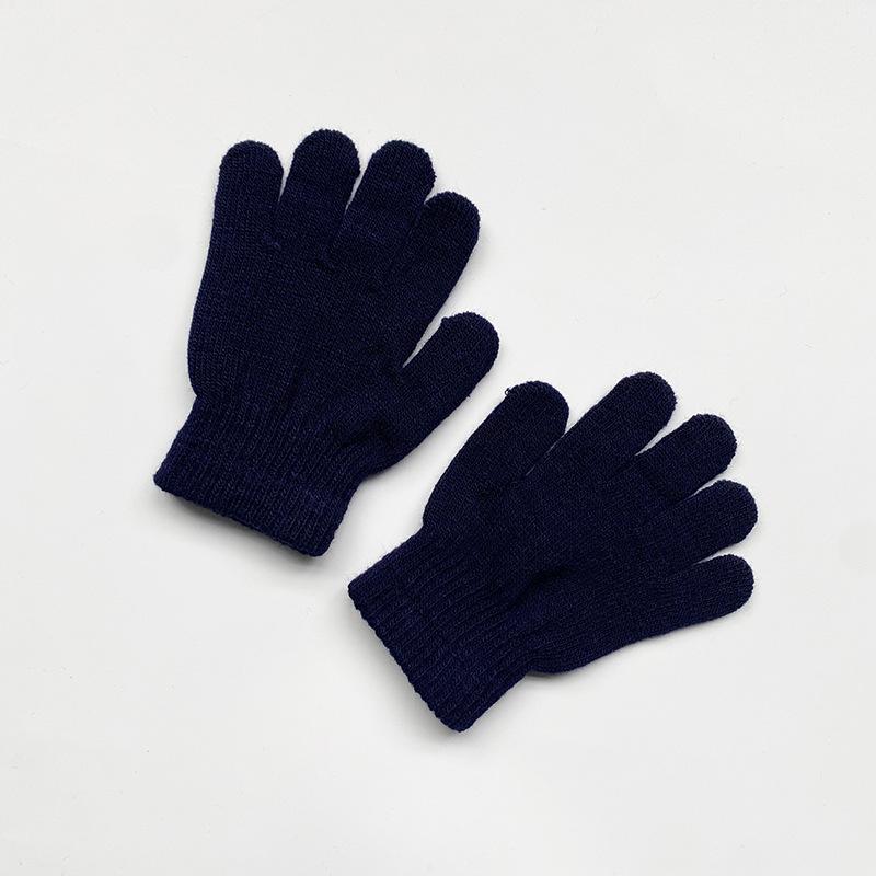 Kids Solid Color Knitted Gloves for 5-10years Students Winter Warmth Outdoor Cycling and Daily Cold Weather Wear Mittens