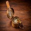 Style Brass Compass In Wooden Gift Box Nautical Decor