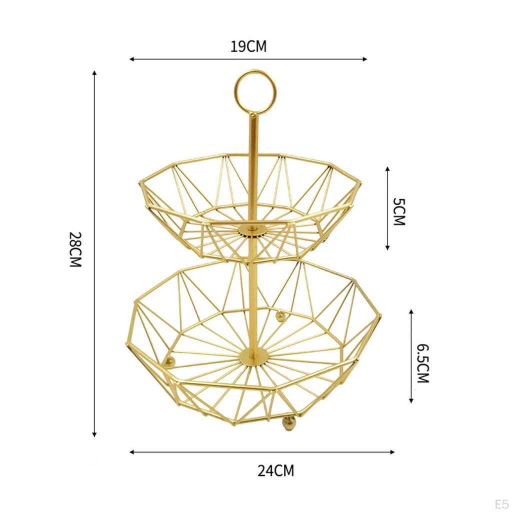 Elegant Iron Fruit Storage Basket for Kitchen and Dining Room Organization