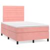 3143078 vidaXL Divan-lit À Sommier Tapissier Avec Matelas Rose 120x200 Cm Velours