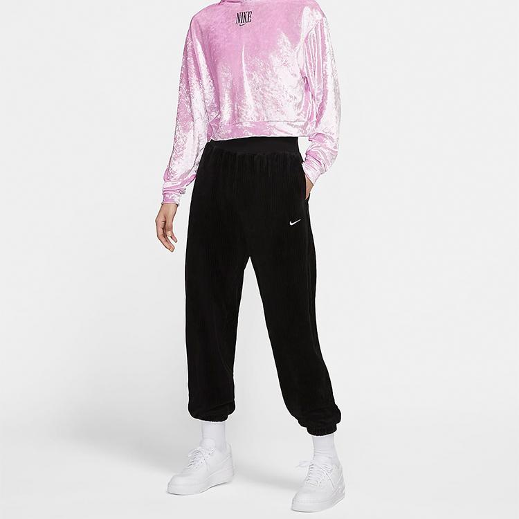 Nike Sportovní oblečení Ležérní Pletené Tepláky s manžetou Dámské Spodní díly Černá DD7104-010