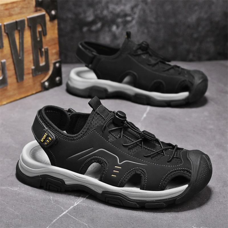 Fashion Retro Style Comfortable Mens Sandals Summer Walking Shoes Hot Sale Male Wading Aqua Shoes Outdoor Beach Flats Roma Mesh Sneakers