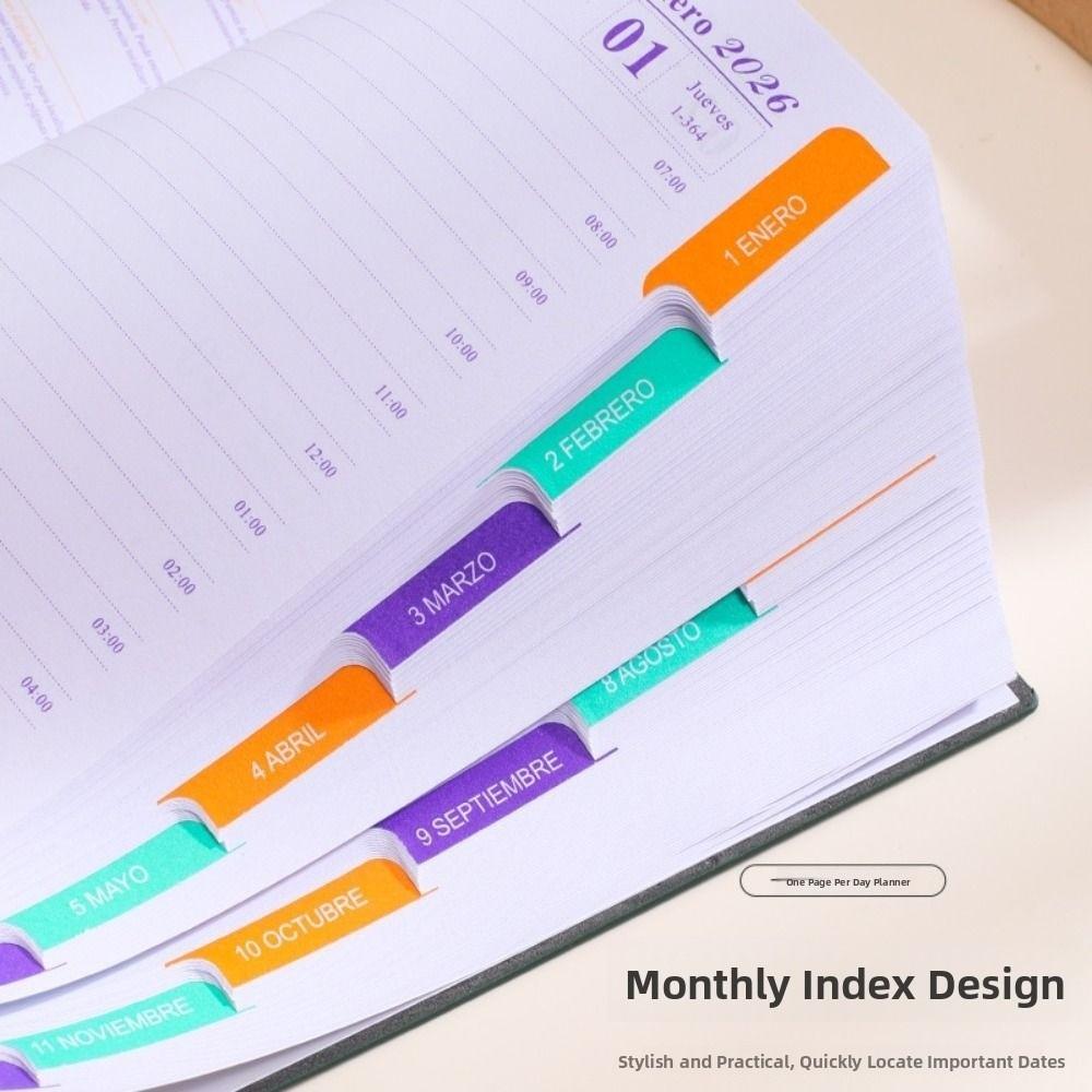 Wear-resistant 2026 Schedule Planner Notepad 365 Days Efficiency Notebook  Office Supplies