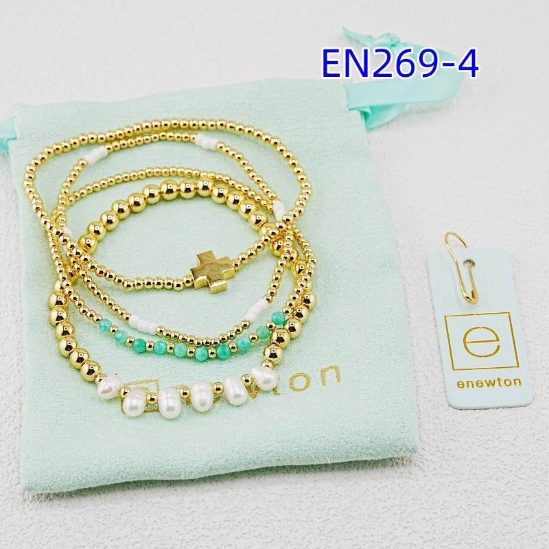 Enewton 4pcs Set Stackable Pearl Cross Bracelets Fashion Jewelry