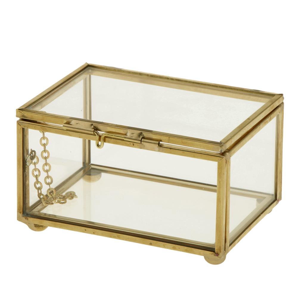 Geometric Glass Jewelry Box Flower Pots