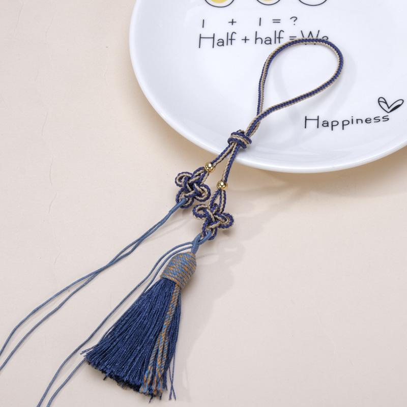 Chinese Knot Handle Rope Tibetan Tassel Pendant Accessories Diy Mobile Phone Lanyard Car Pendant Gold Bead Tassel Pendant