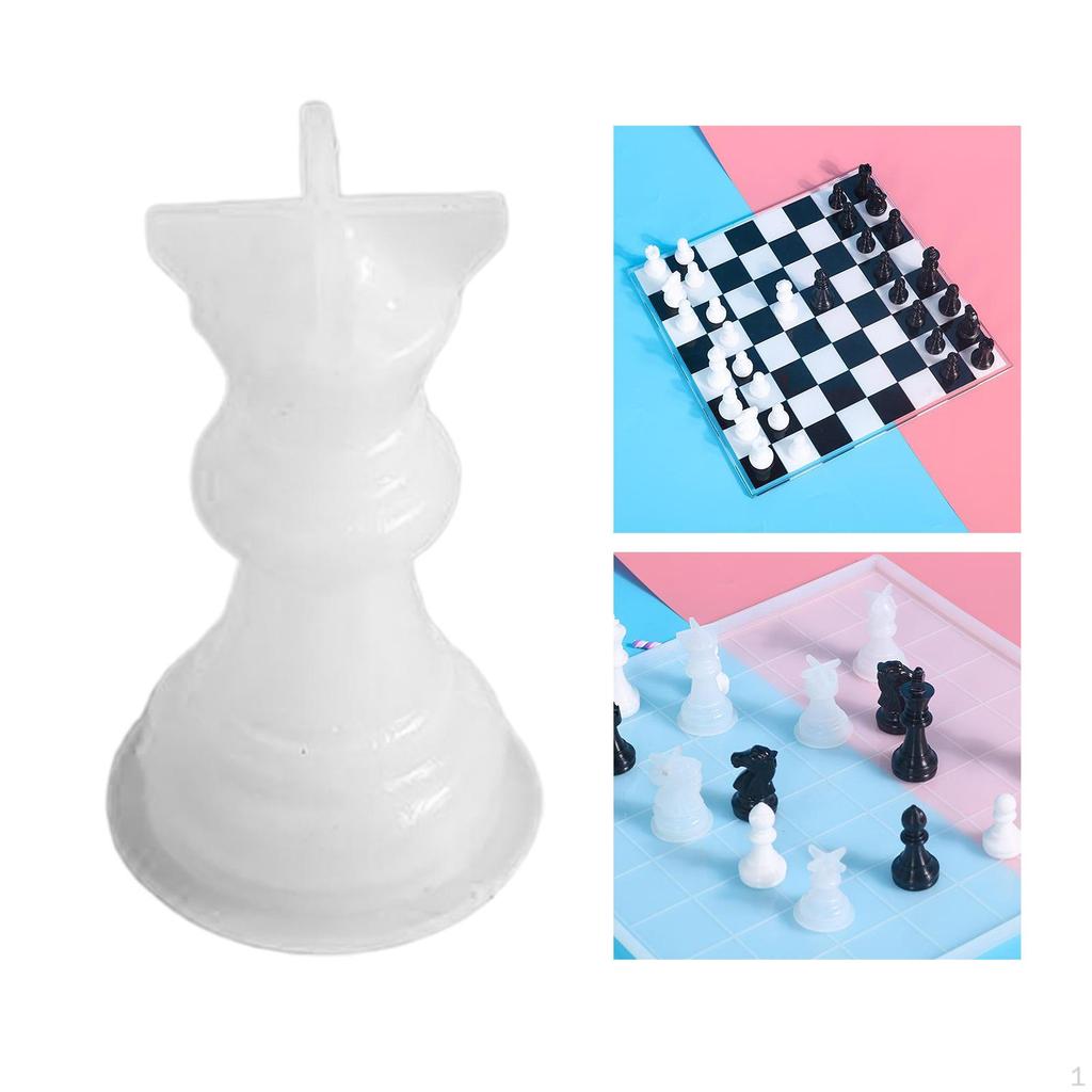 1Set Chessboard Chess Pieces Epoxy Silicone Resin Casting for Checkerboard Making DIY