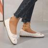 Fashion 2025 High Quality Hot Sale Women's Flats Outdoor Bow Tie Slip On Soft Bottom Sewing Flats Plus Size Casual Daily Walking Shoes