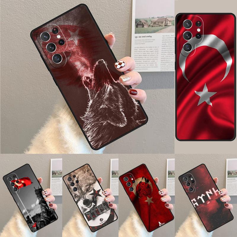 Turkey Turkish Flag Wolf TPU Phone Case For Samsung Galaxy Note 10 Pro S26 S25 S24 S23 S22 Ultra Plus S21 FE S20 Cover