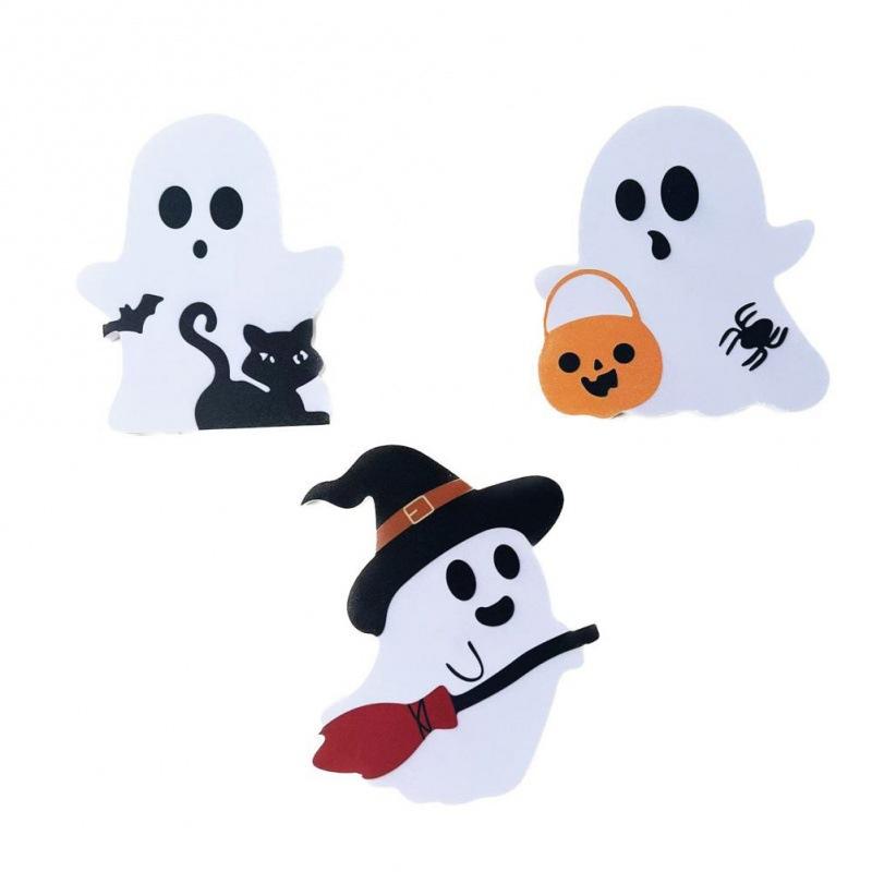 Halloween three little ghosts desktop ornaments, holiday home living room bedroom atmosphere decoration PVC ornaments