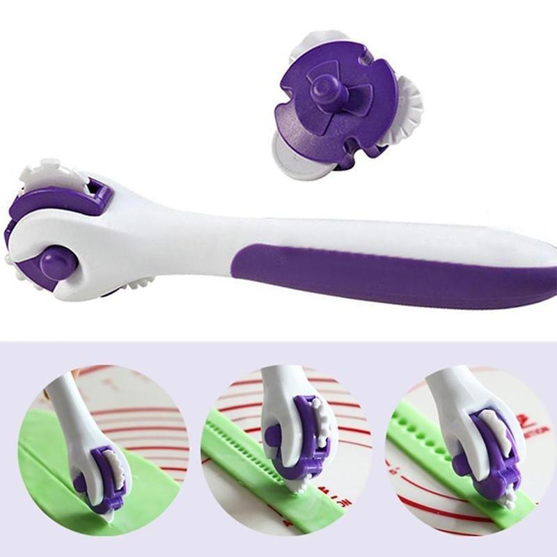 Fondant Strip Ribbon Cutter Sugarcraft Tool Cake Rolling Pin Embosser Roller Set