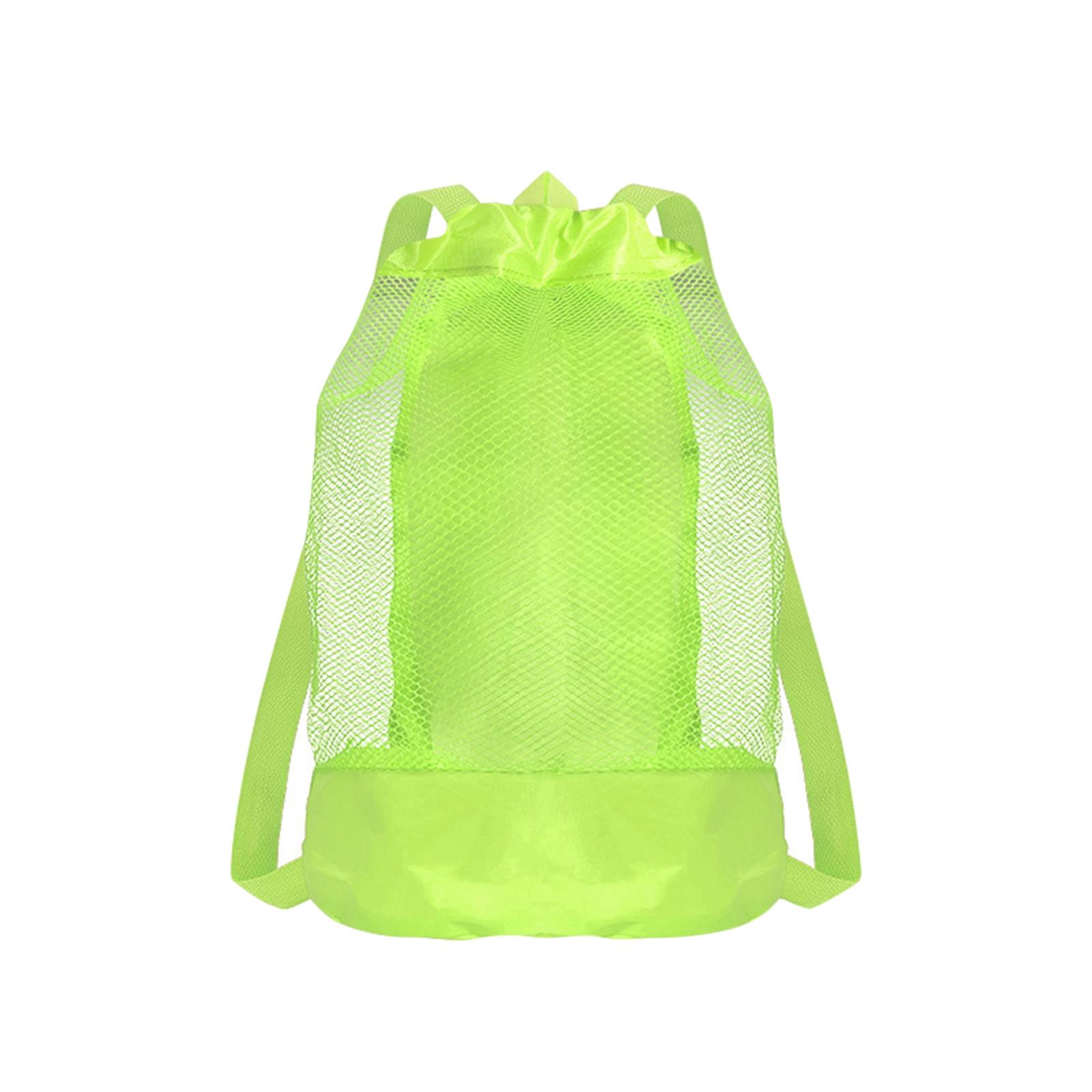 Большая пляжная сумка однотонный пляжный рюкзак на кулиске для защиты от песка сумки-пакеты для хранения игрушек и мячей для бассейна пляжа сумки для сбора ракушек для детей One Size 526₽