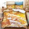 Anime SAO Yuuki Asuna Bedding Set,Duvet Cover Comforter Bed Set Quilt Cover Pillowcase,King Queen Twin Size Boys Girls Adults