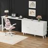 Multifunktionaler 2-in-1 Schreibtisch und Sideboard – 360 Grad drehbar, 3 Türen 1 Schublade – Eleganter Computertisch, Eckschreibtisch, Schminktisch, Schreibtisch