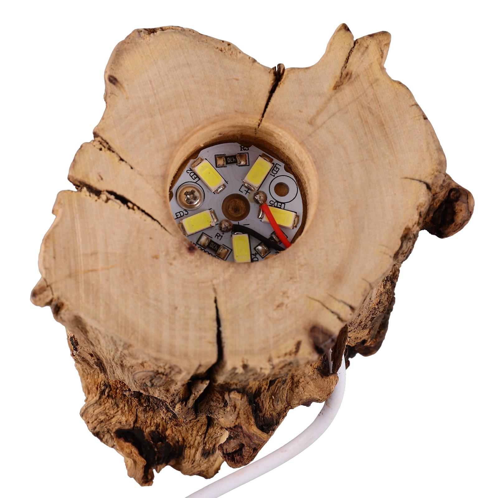 

Wooden Crystal Ball Stand Stump Shaped Night Light Stand USB Charging LED Light Holder