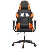 Gaming Chair with Massage Function Black and Orange Artificial Leather