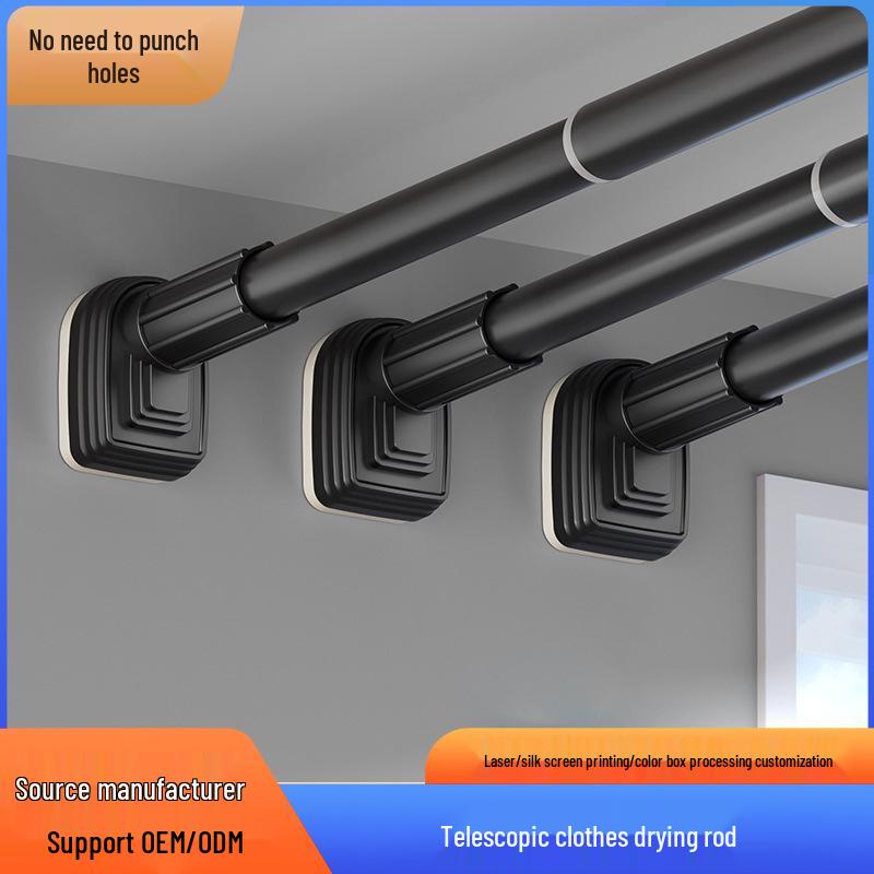 Retractable Stainless Steel Clothesline & Shower Curtain Rod Combo for Balcony and Bathroom